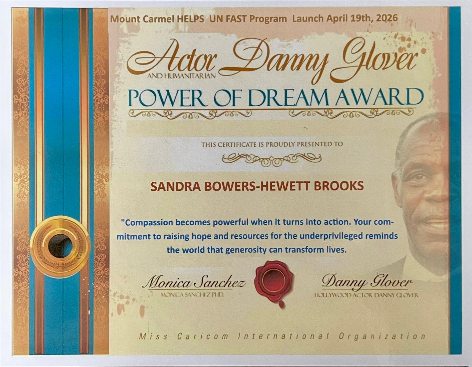 Actor Danny Glover Power of Dream Award, 2026