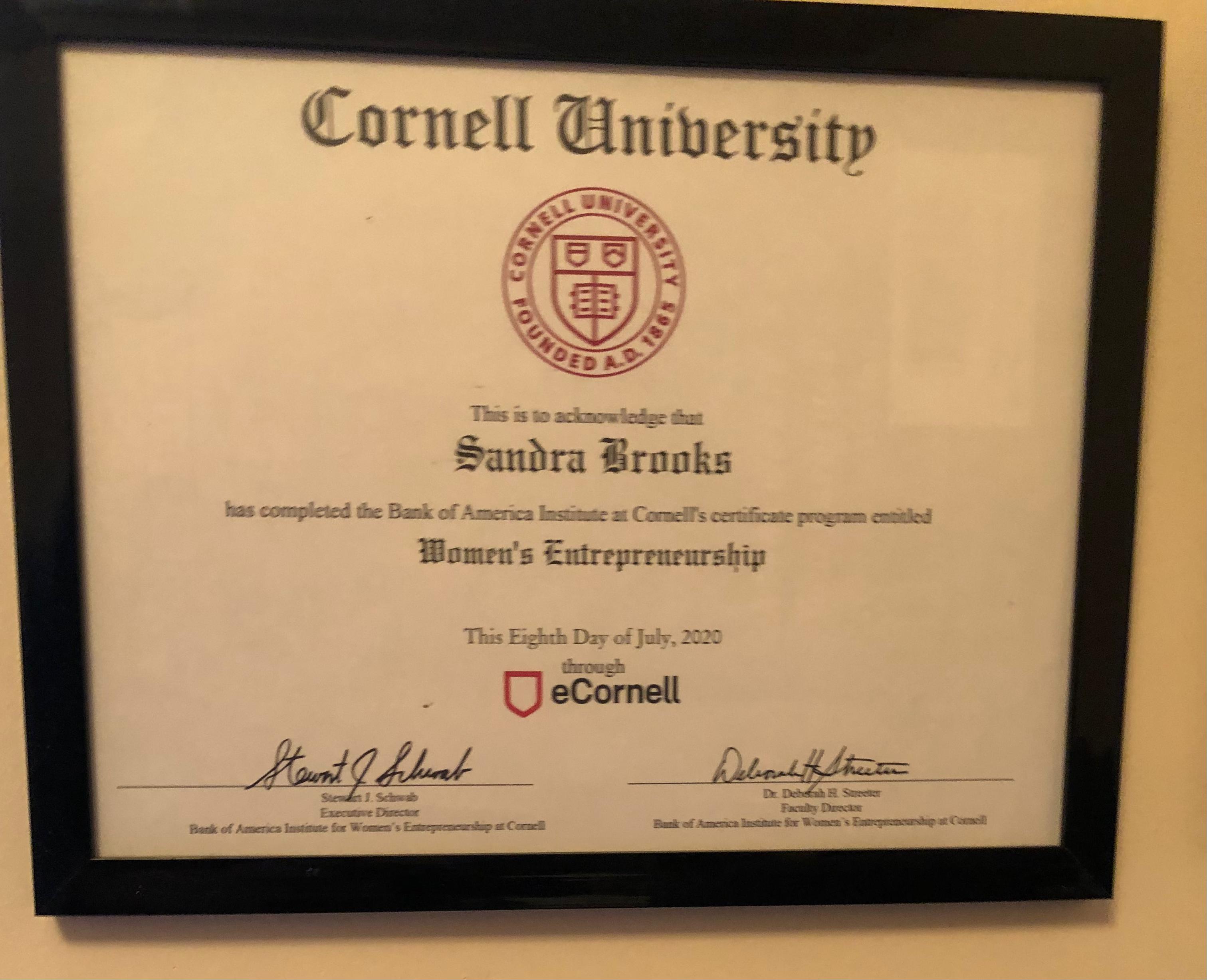Cornell University Women's Entrepreneurship Certificate