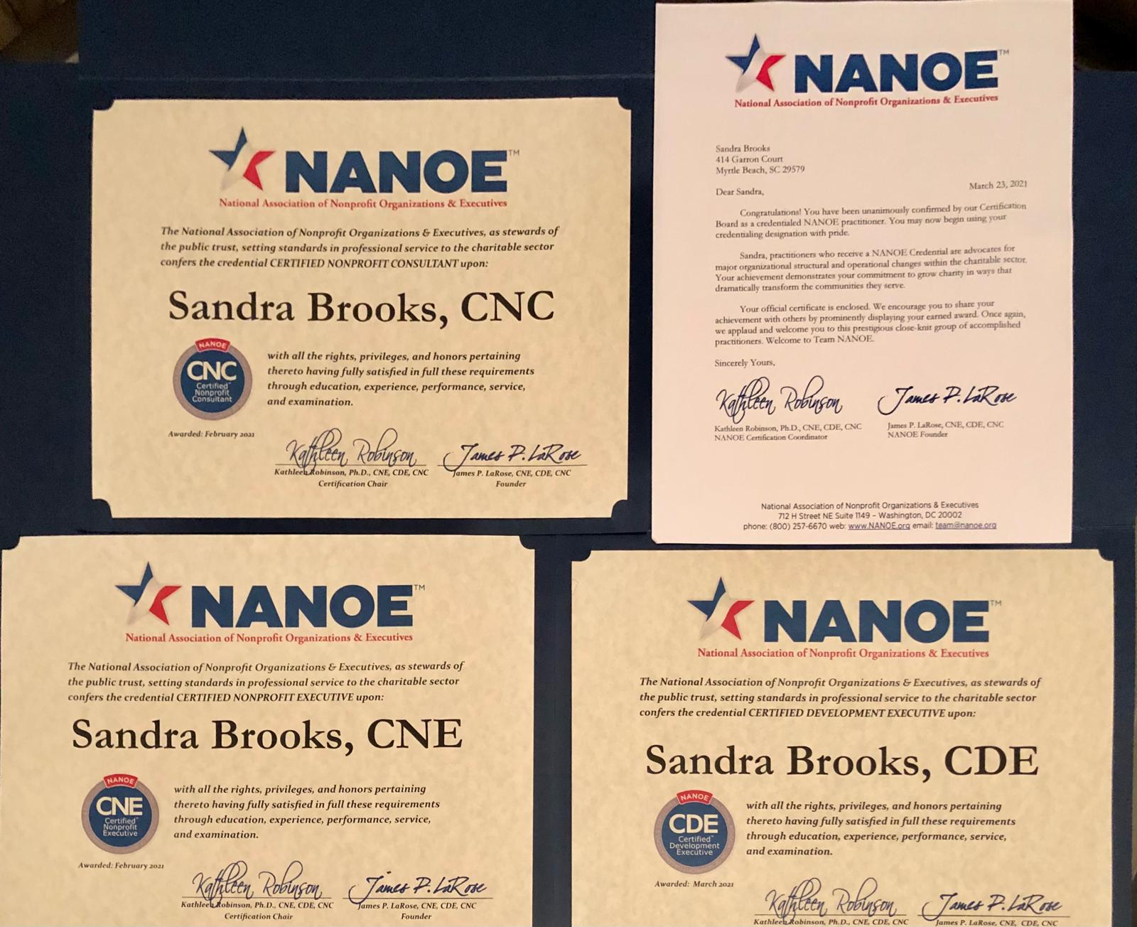 NANOE CNE, CDE, CNC Certifications