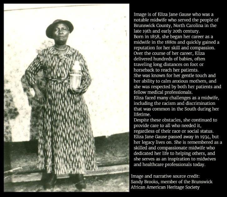 Eliza Jane Gause, midwife of Brunswick County, NC